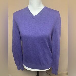 Express Women's V-Neck Sweater in Purple, L